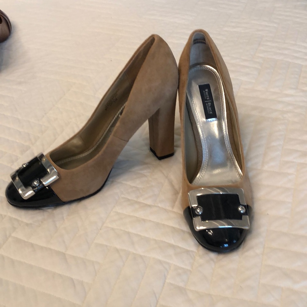 WHBM suede block heel